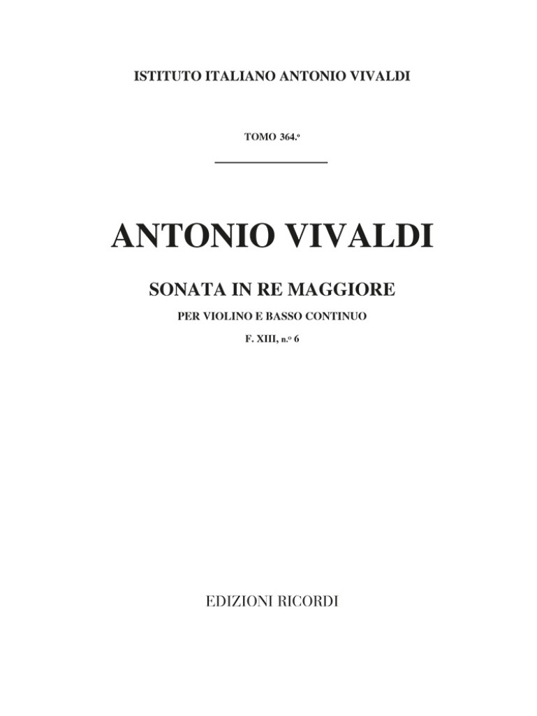 Sonate Per Vl. E B.C.: In Re Rv 10